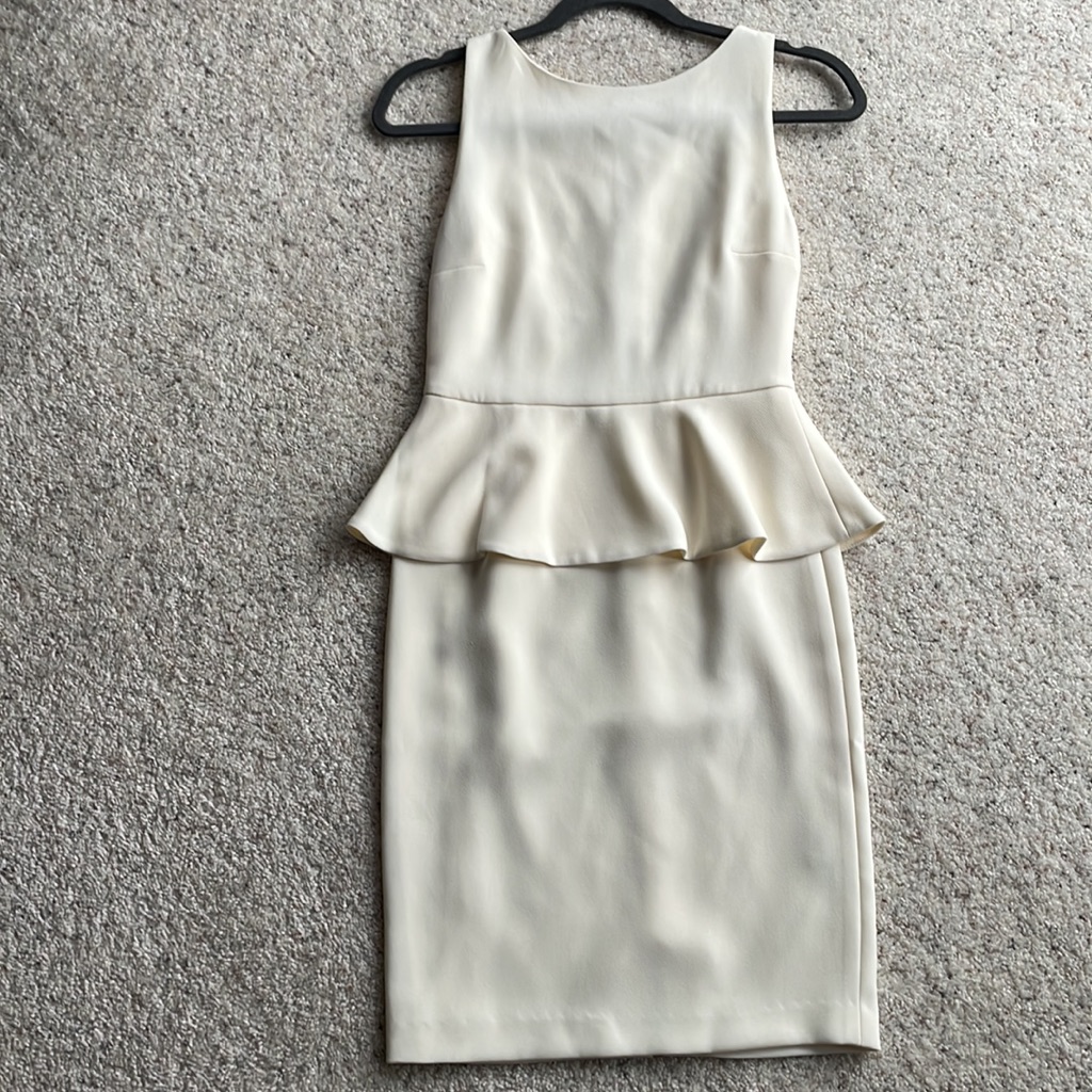 Alice & Olivia Ivory Peplum Dress Sz 2